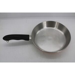 Vintage REVERE WARE 9” Copper Bottom Stainless Steel Frying Pan Skillet USA